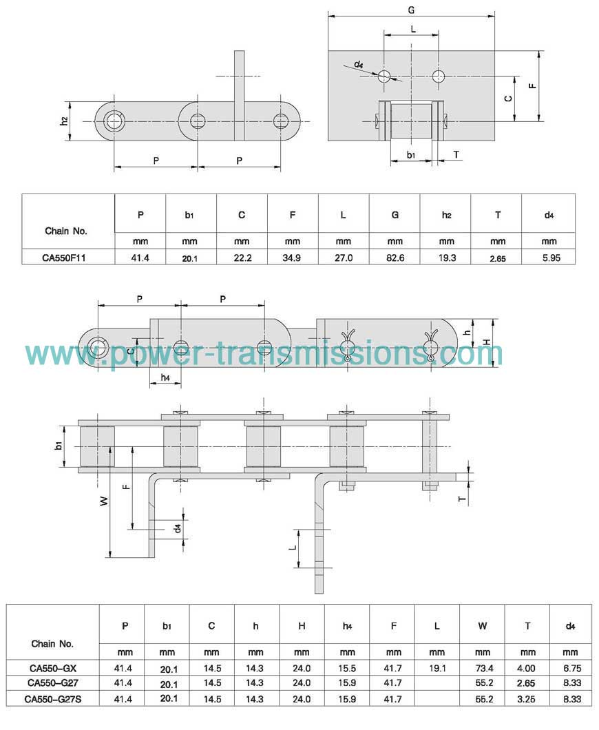 C Type Steel Agricultural Chain with Attachments