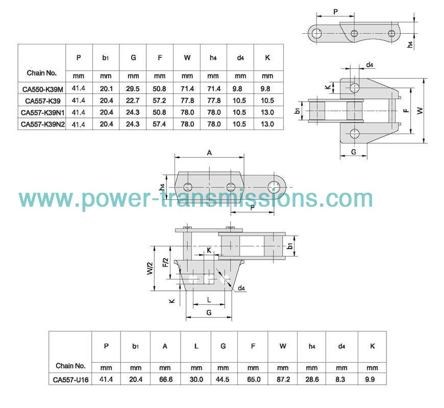 C Type Steel Agricultural Chain with Attachments