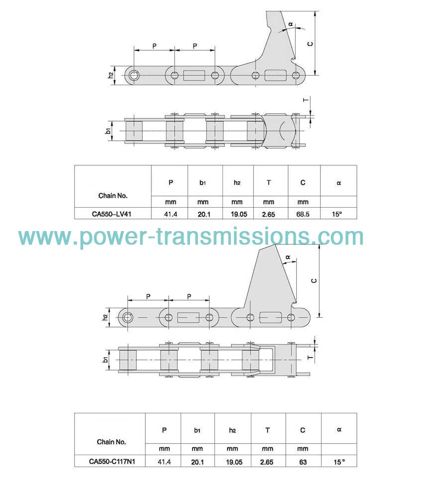 C Type Steel Agricultural Chain with Attachments