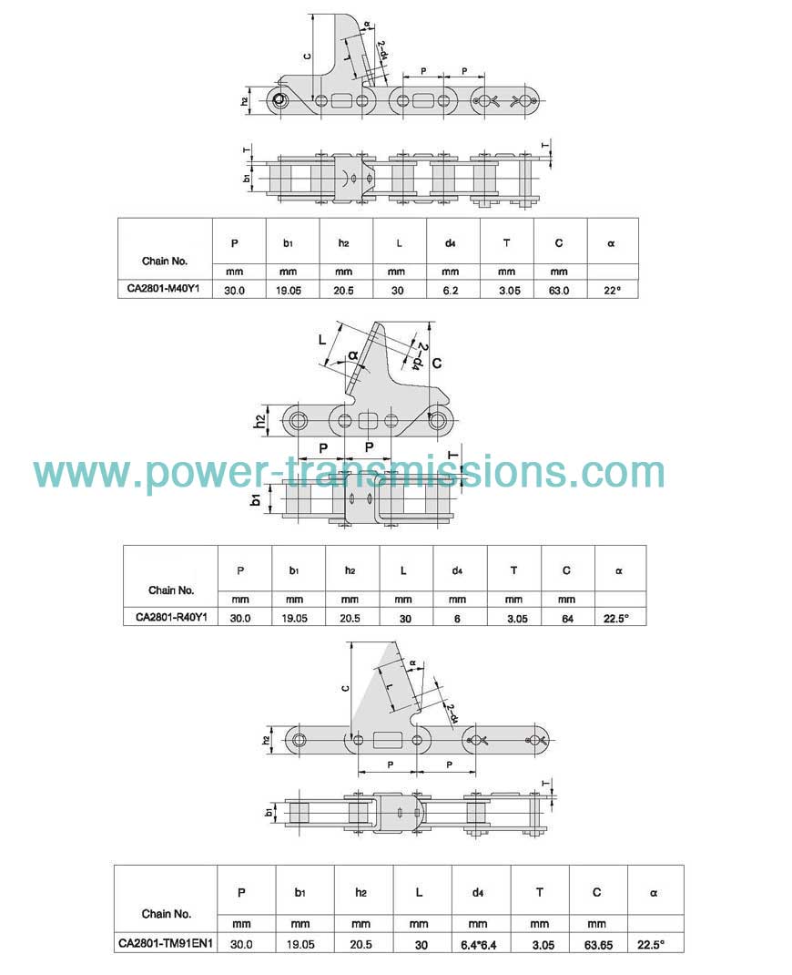 C Type Steel Agricultural Chain with Attachments