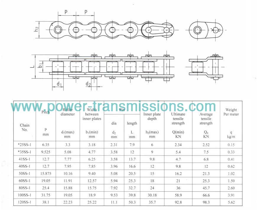 Stainless Steel Short Pitch Precision Roller Chain(A Series)