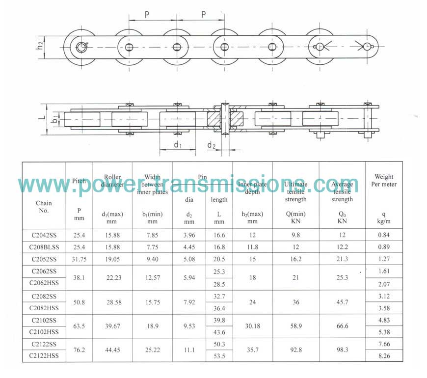 Stainless Steel Double Pitch Conveyor Chain