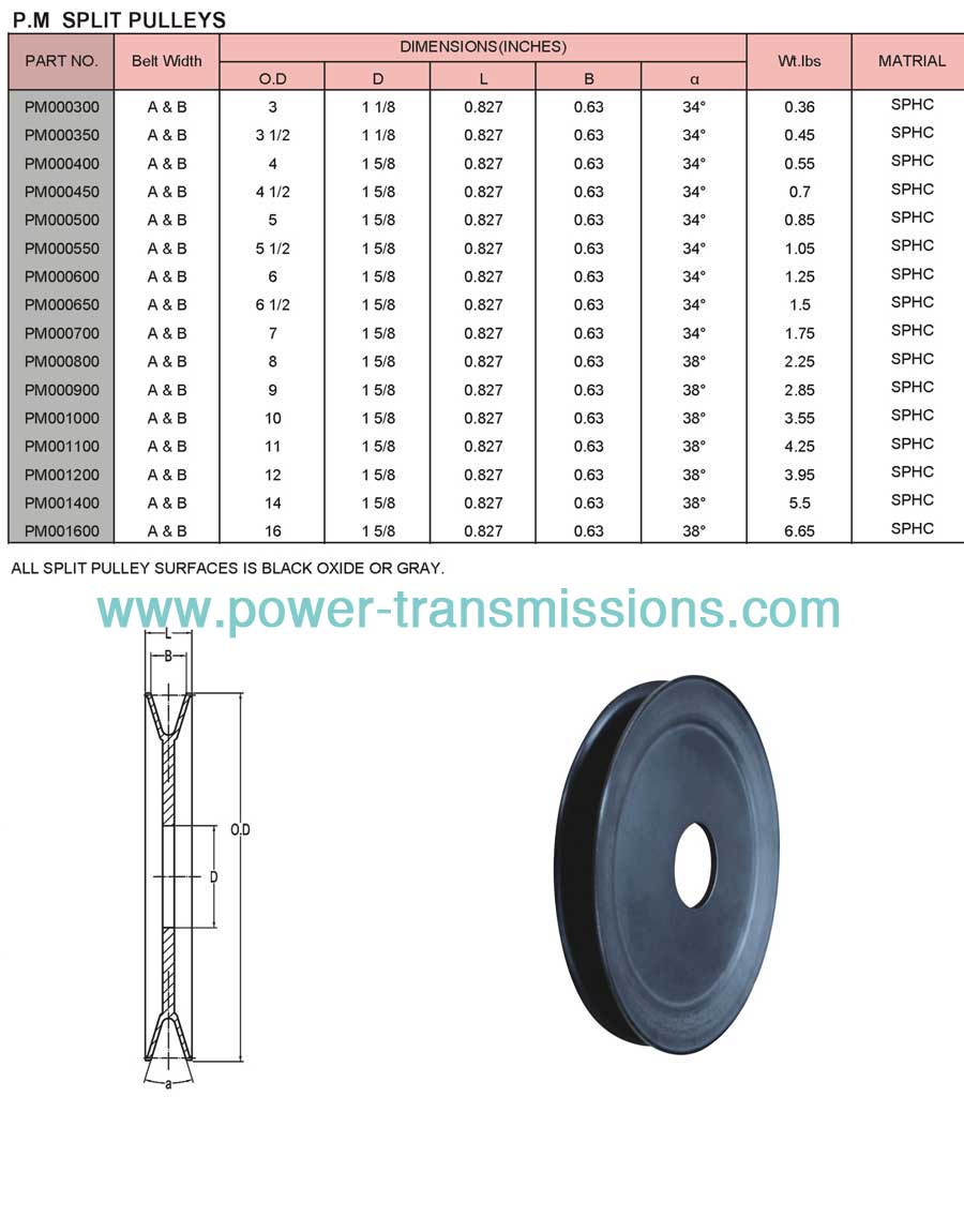 One-Piece Weld on Split Pulleys