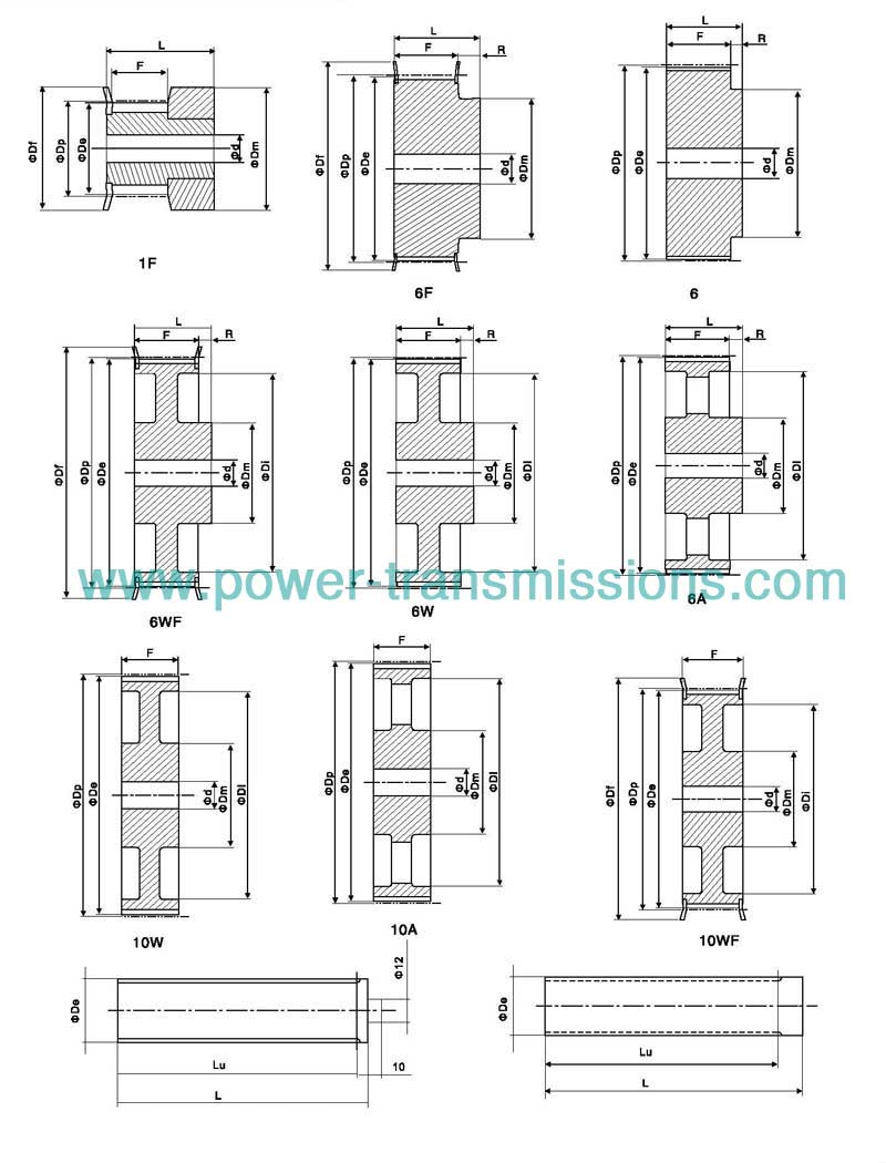 Configuration of timing belt pulleys